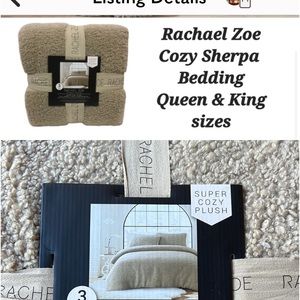 NWT Queen duvet set Rachel Zoe tan